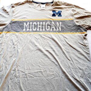Pro Edge Men's University of Michigan T-Shirt Gray Short Sleeve 2XL New